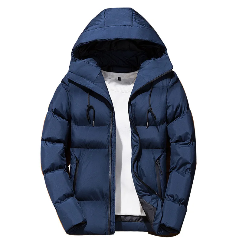 FGKKS зимние мужские парки куртка мужская мода бренд сплошной цвет утолщаются теплое пальто с капюшоном Мужские повседневные парки