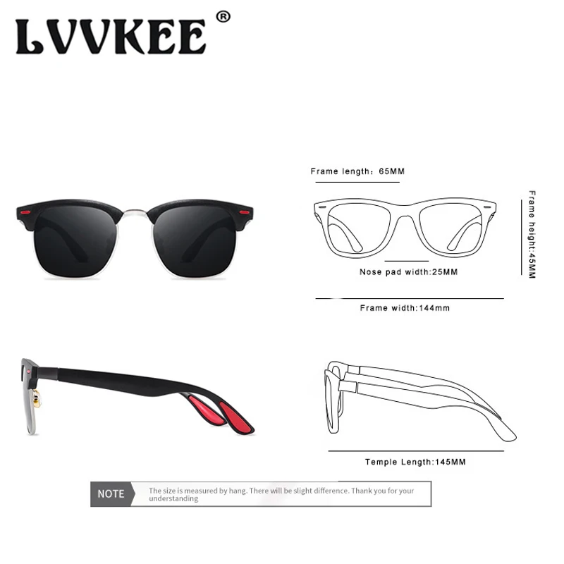 Солнцезащитные очки LVVKEE классические поляризационные для мужчин и женщин Ретро