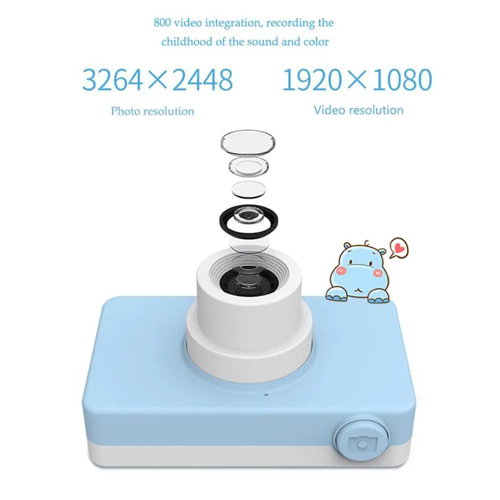  Cartoon Camera Children's toys 8MP HD 1920x1080 Video support 32GB TFcard Fun Kids electronic toy C