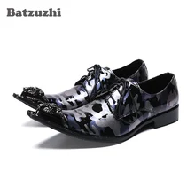 Batzuzhi Luxury Handmade Men Leather Shoes Formal Genuine Leather Dress Shoes Men Lace-up Business Party Shoes chaussure homm dxkzmcm handmade men flat leather men oxfords lace up business men formal shoes men dress shoes