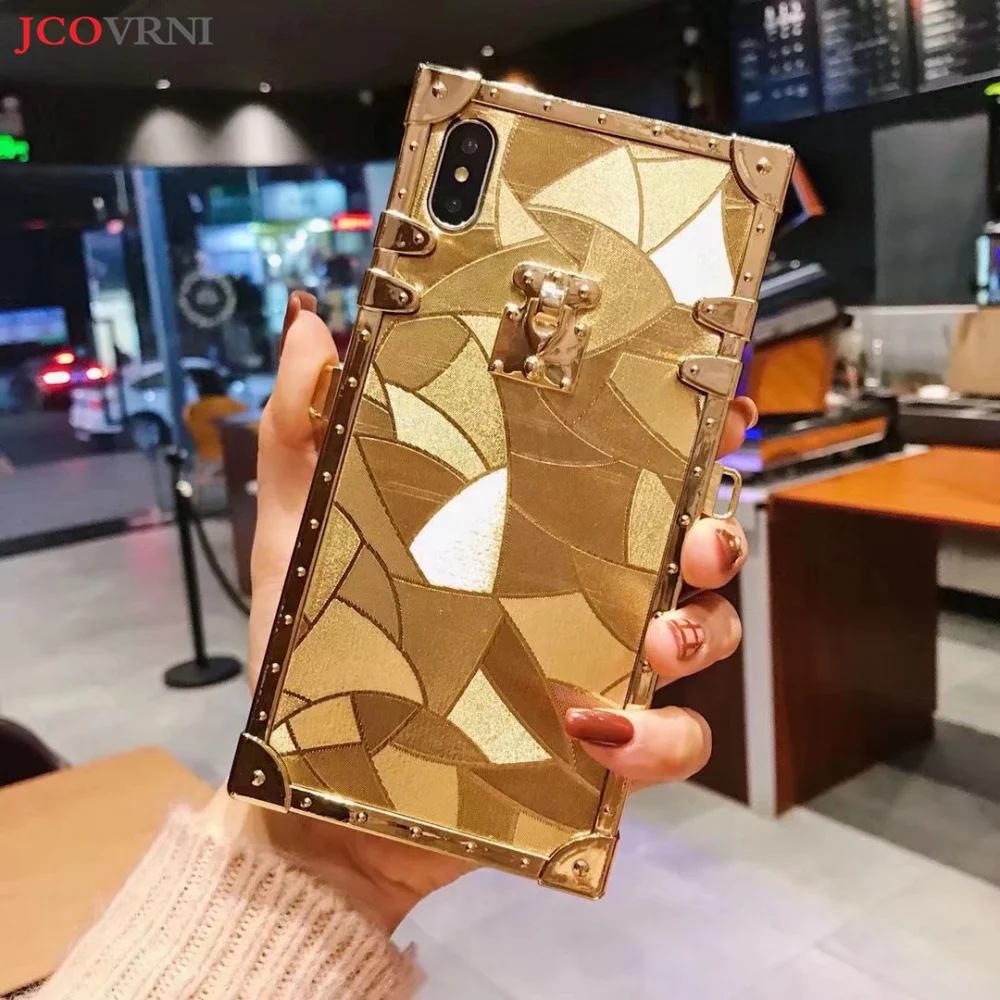 

JCOVRNI Gold plated soft TPU plus lanyard for iPhone 7 7plus phone back cover for iPhone X XS XSMAX ladies luxury phone case bag