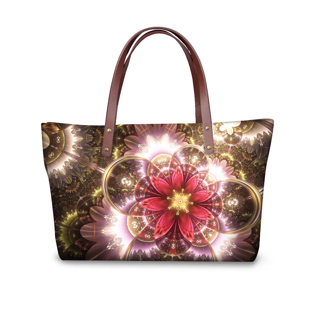 

FORUDESGISNS Fashion Women Top-handle Bags 3D Floral Pattern Messenger Bag for Ladies Luxury Brand Woman Travel Shoulder Handbag