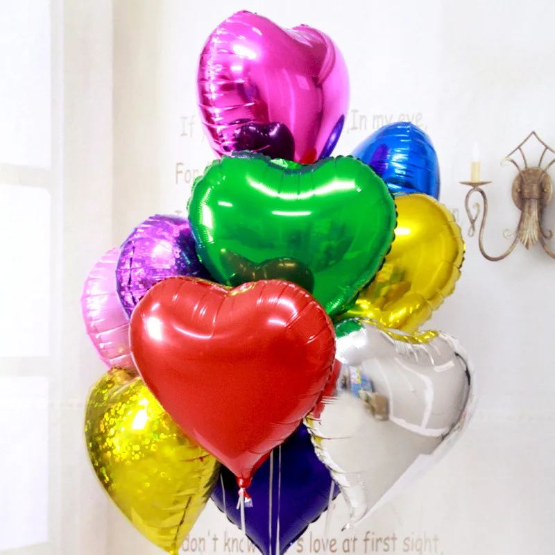 10pcs Event Balloons 18inch Heart Shaped Foil Balloon Large love