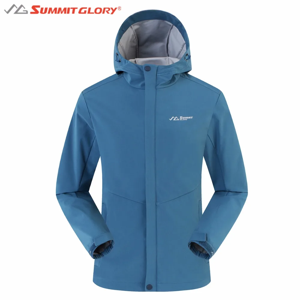 blue hiking jacket