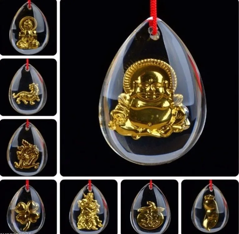 

New Wholesale 7pcs 24K Yellow Gold Pendant/ Fine Crystal Lucky Pendants