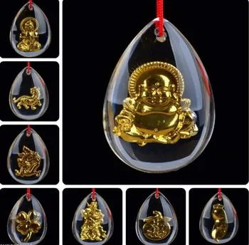 

New Wholesale 7pcs 24K Yellow Gold Pendant/ Fine Crystal Lucky Pendants