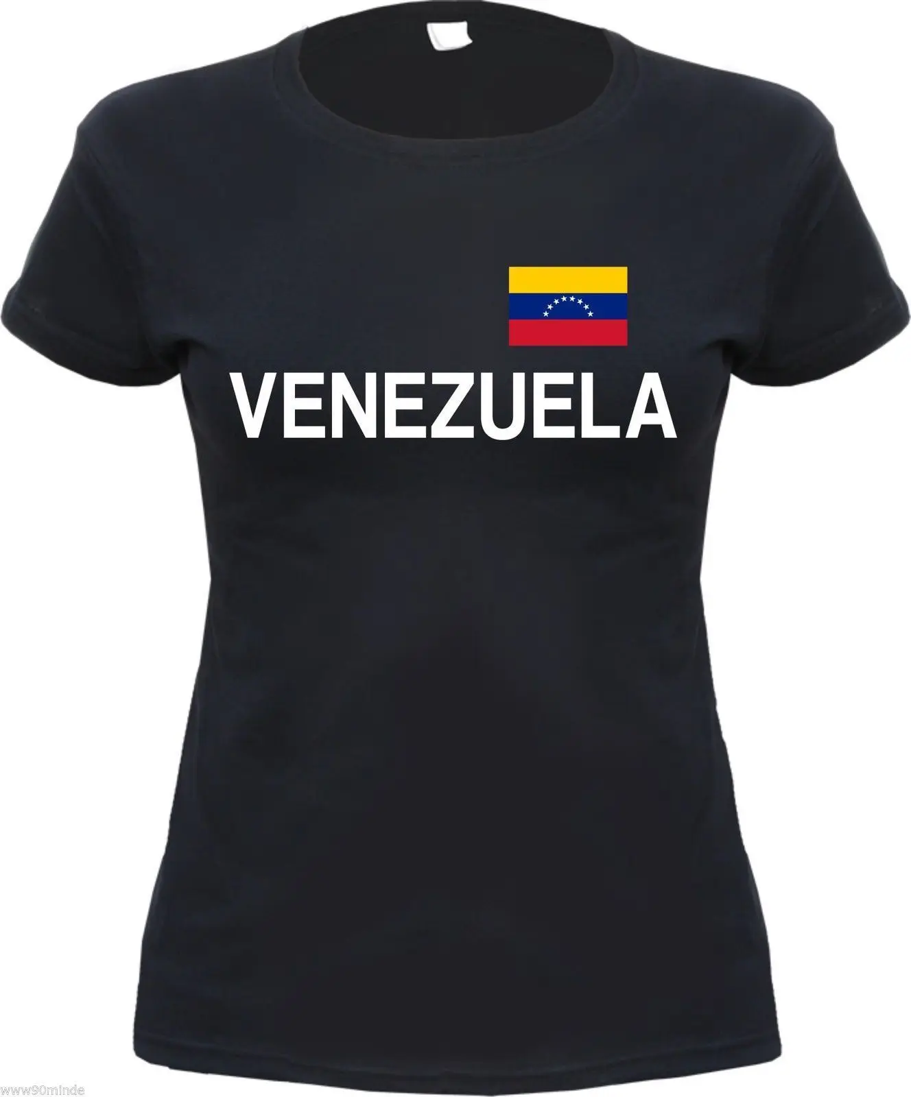 

2019 Hot Sale Fashion Ladies T-Shirt Venezuela -with Flag Print - Black - S To XL - Caracas Tee Shirt