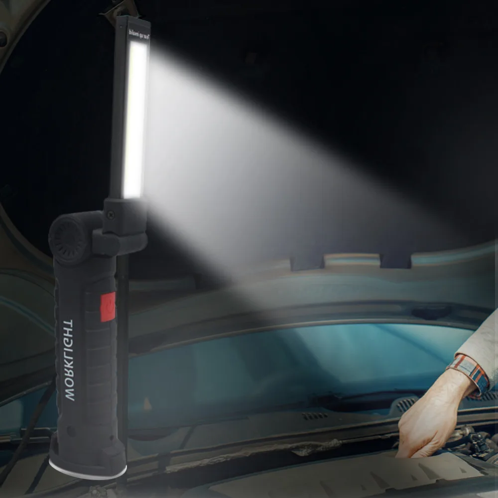 Universal COB Handheld Movable Work Lights Multi-functional and Folding Emergency Light Portable LED Work Lamp for car outdoors