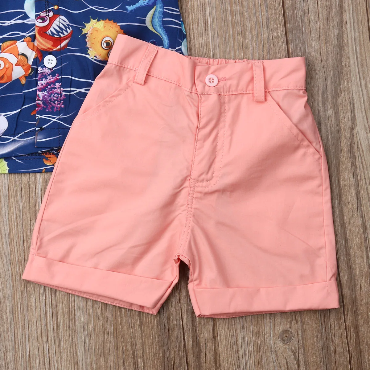Pudcoco/Летняя одежда для маленьких мальчиков рубашки топы с принтом «морские животные» Короткие штаны комплект из 2 предметов, летняя одежда
