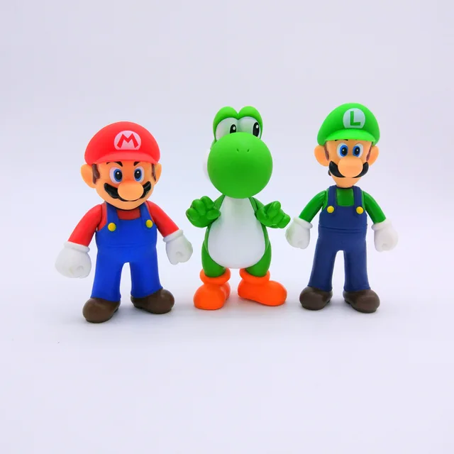 Cheap Hot ! Mario 12cm Super Mario bro Luigi Fire Mario Action Figure Collection Toy Dolls 5 Styles Model Gift Toys For Children