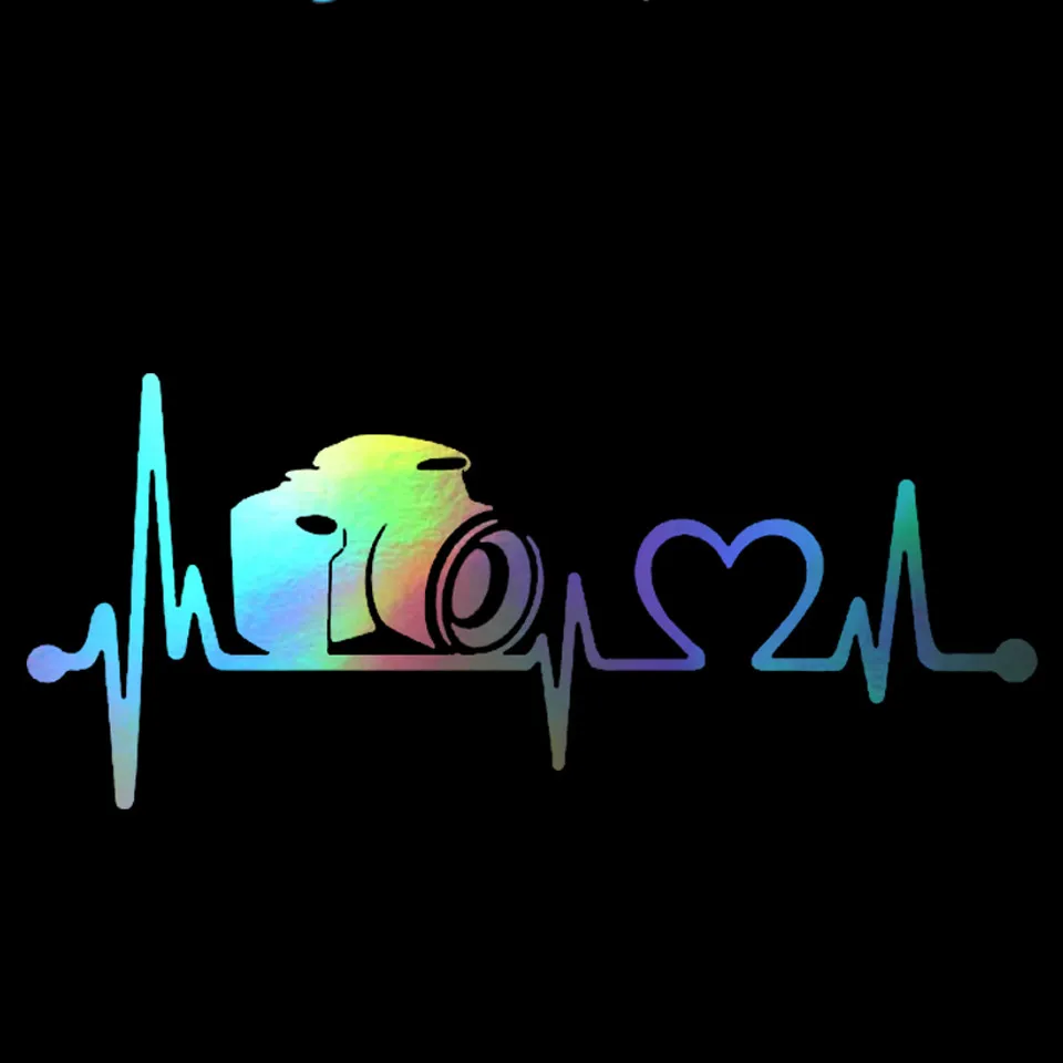 Anycuros Car Stickers Camera Heartbeat Lifeline Vinyl Stickers Car Accessories Car-Styling decals Motorcycle Auto 19.1cm8 (7)