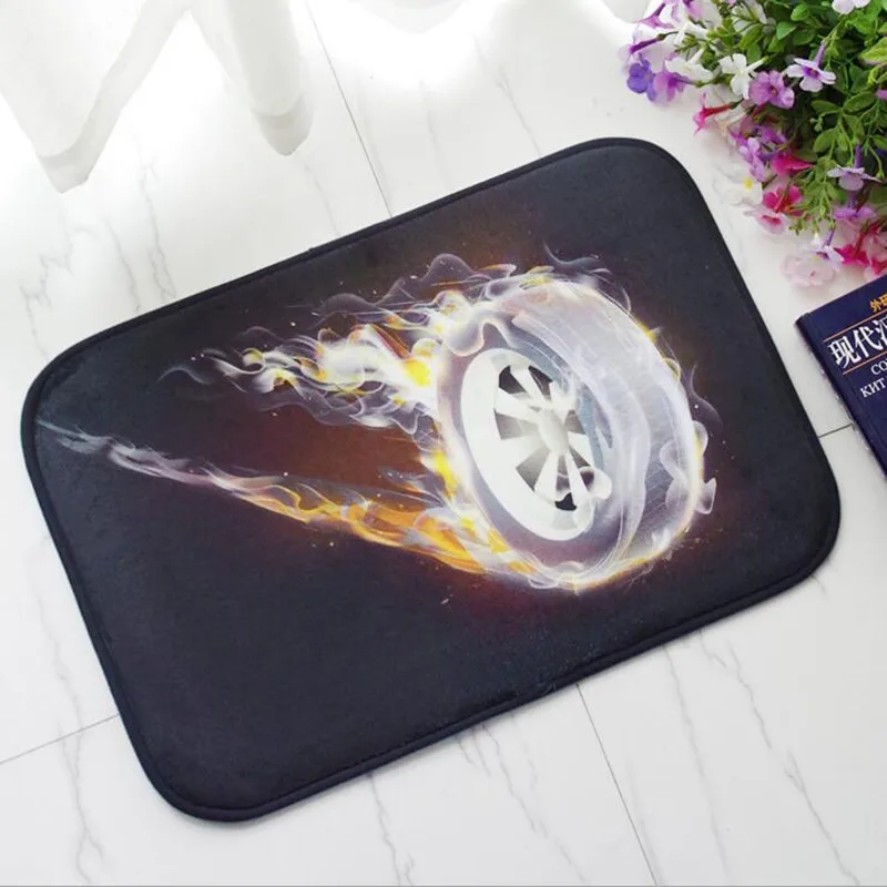 Персонализированные креативные фланелевые печатные Ковровые Коврики для ванной водонепроницаемые передвижные коврики