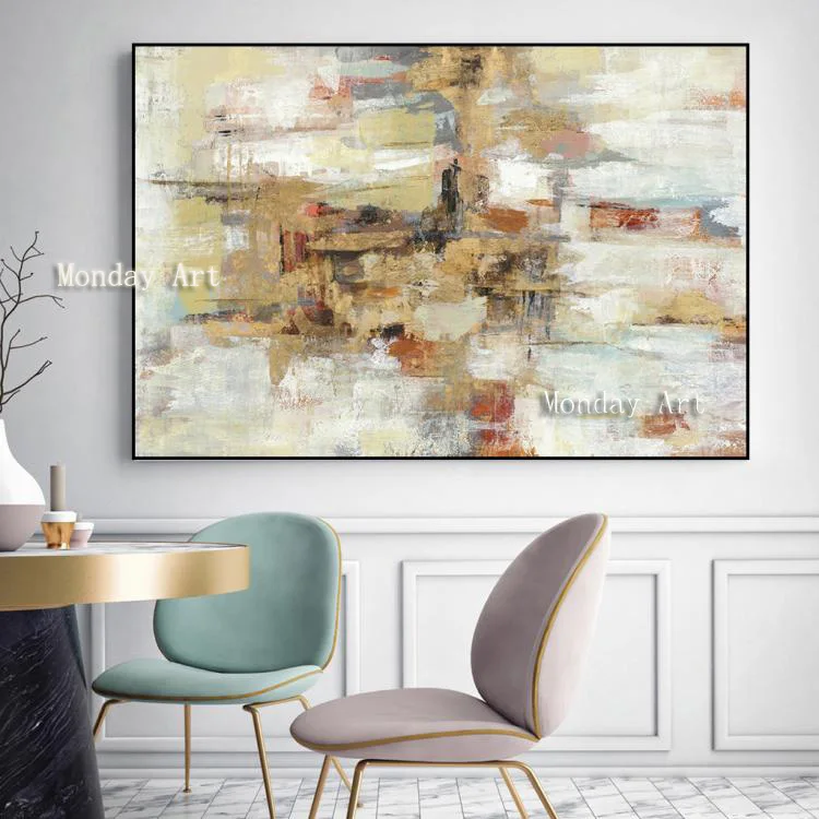 

Hand-painted High Quality picture Modern Gold Abstract Oil Painting on Canvas for Living Room home Decor Abstract Wall Painting