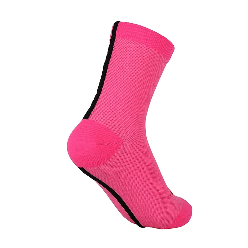 Мужские/женские велосипедные носки высокая эластичность мягкие спортивные носки устраняет неприятный запах, пропускает воздух для компрессионных носков - Цвет: Pink