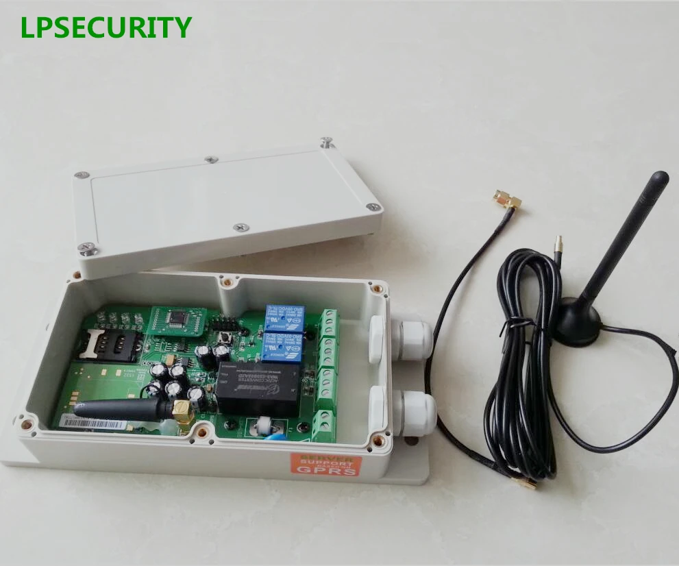 Lpsecurity à Prova Chave para Porta Relés de Entrada de Alarme Dlágua Gprs Interruptor Remoto Controlador Automática Portão Abridor 2 Relés Saída Gsm