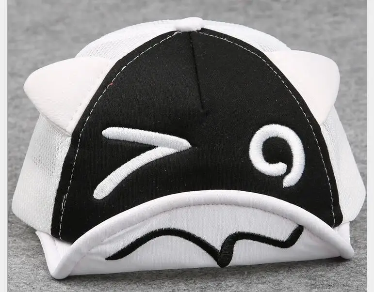 Сетчатые шляпы с героями мультфильмов для малышей, милые черно-белые уши, дизайнерская Детская кепка для новорожденных, реквизит для фотосъемки 46-50 см - Цвет: white