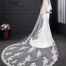Роскошная Фата для невесты длиной 3,5 метров, фатиновая Высококачественная Роскошная коллекция вуали, винтажные Свадебные вуали с гребешком