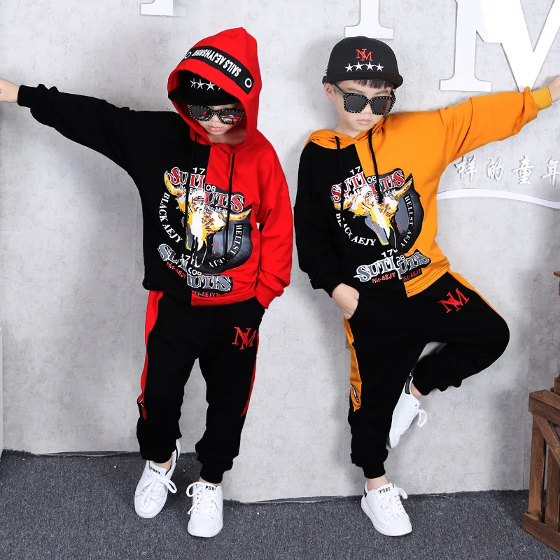 

2019 Autumn Boys Clothes Suit Children's Long Sleeve Tracksuit Fashion Hoodies + Pants 2 Pcs Kids Clothing Outfits 8 10 12 Years
