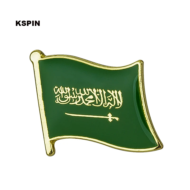 

Saudi Arabia Flag Lapel Pin Badges For Clothes In Patches Rozety Papierowe Icon Backpack KS-0157