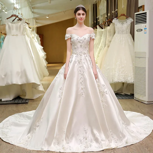 Buy SL 82 Sweetheart Bling Bridal Gowns Designer vestido de noiva Lace Wedding