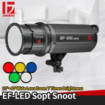 

JINBEI EF LED Spot Snoot Multi-Functional Light Shaping Tool with 5 Magnetic Color Gels Bowen Mount Shape Light for LED Lights