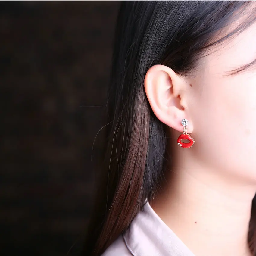TianBo новые модные роскошные классические элегантные женские красные серьги со