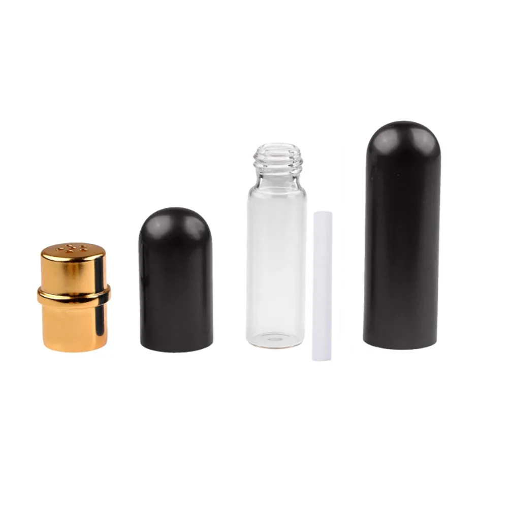 Эфирные масла Пустые контейнеры для носовых ингаляторов многоразового использования, металлические алюминиевые ингаляторы легко определить 5 элегантных ингаляторов 25 фитилей