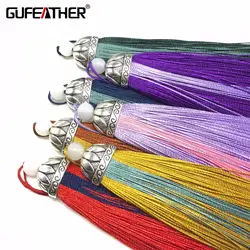 Gufeather L109/10,5 см/аксессуары и украшения/кулон длинная шелковая бахрома/шелковые кисти для ювелирных изделий diy/украшения/ручная работа/2 шт