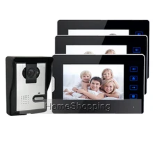 FREE SHIPPING New 7″ Color TFT Touch Screen Video Door phone Intercom System + 3 Monitors + 1 Night Vision Door Camera IN STOCK