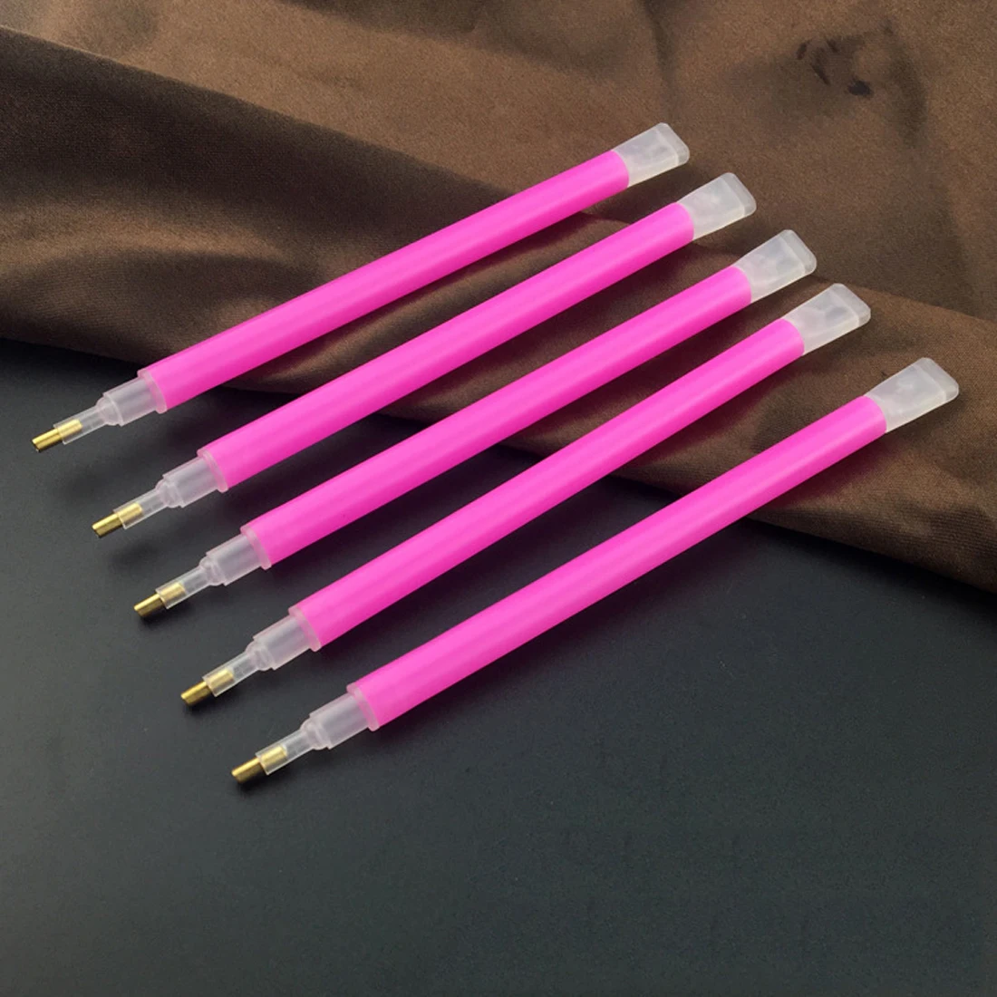 

5Pcs Dual-ended Nail Rhinestone Bead Picker Pink Gem Strass Picker Dotting Pen Manicure DIY Nail Art Pick Up Tool