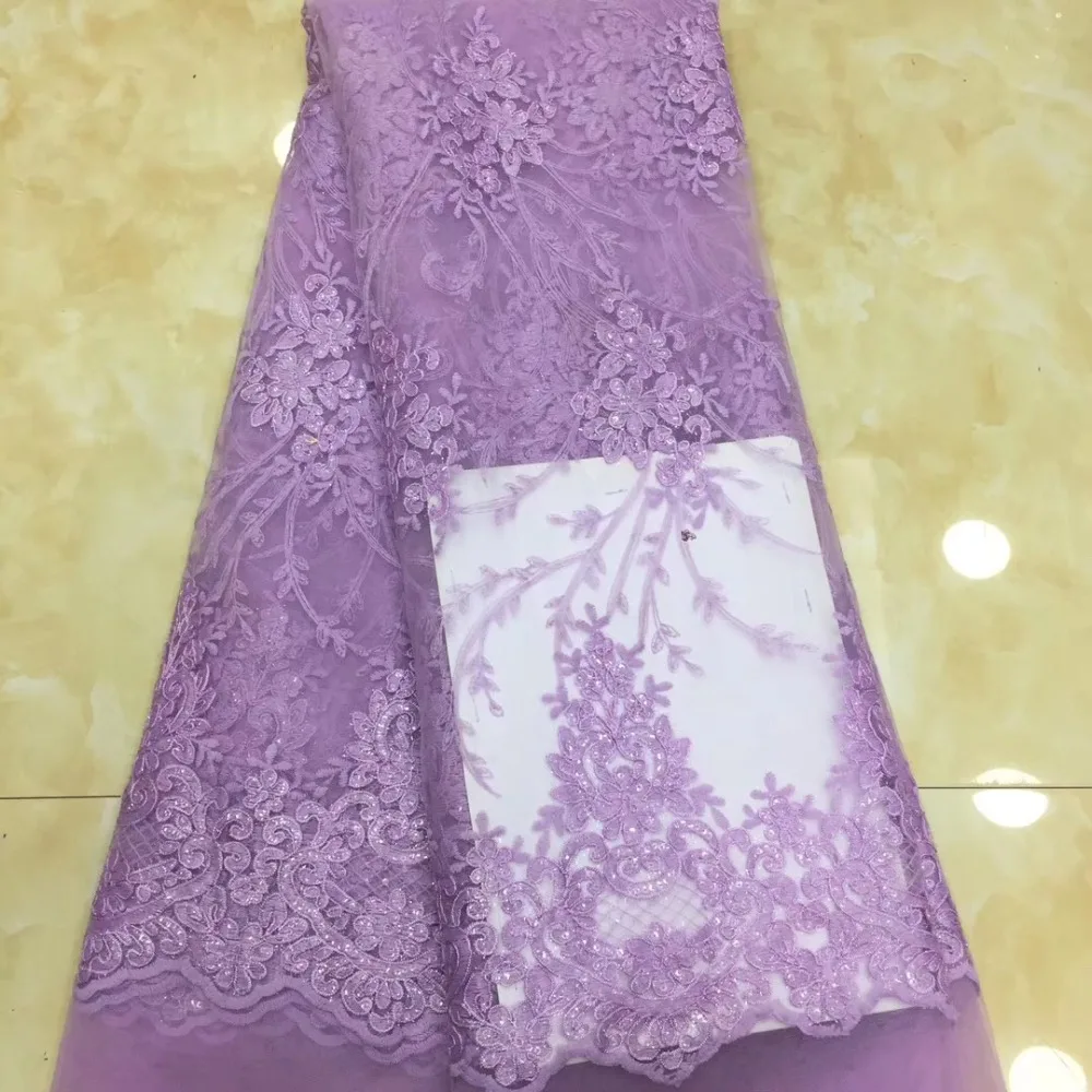 

French lace fabric 5yds/pce dhl linac sequins embroidery fabrics women gorgeous bright party event asoebi wedding dress 2019 new