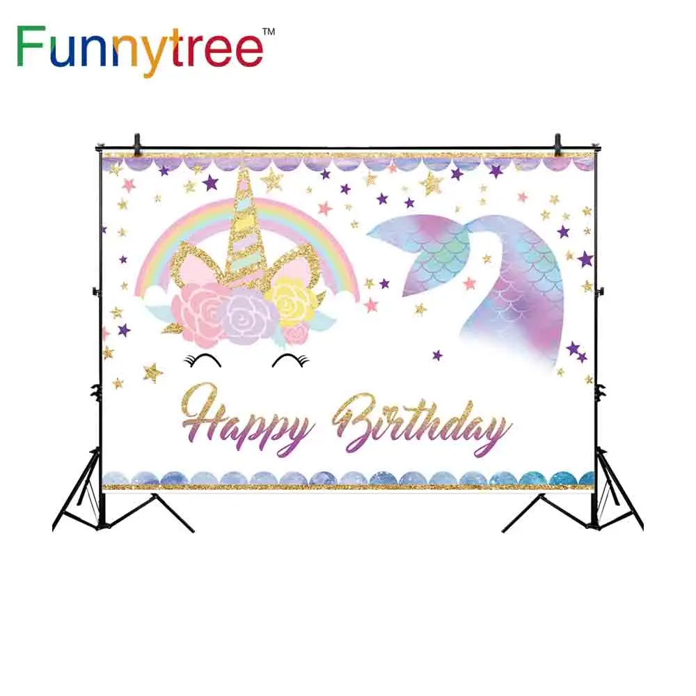 Фотофон Funnytree на заказ для фотосъемки с изображением единорога вечеринки русалки