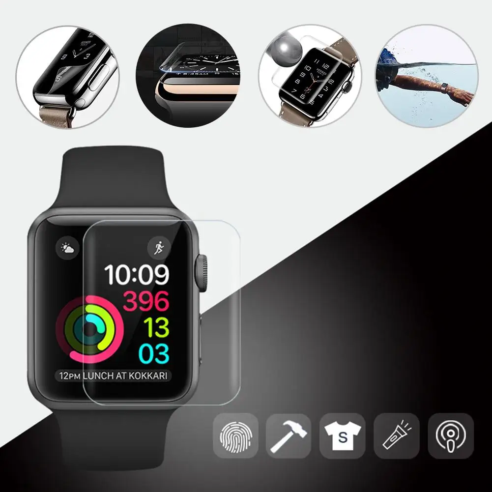 

2PCS 3D Full Screen Scratch-Resistant Soft Screen Protector Film Hydrogel Film For iWatch Apple Watch 1 2 3 Series 38mm 42mm