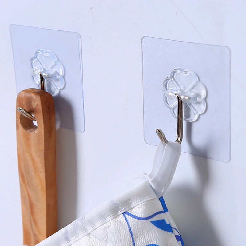 

5Pcs Strong Transparent Suction Cup Sucker Wall Hooks Hanger For Kitchen Bathroom Accessories High Quality Hooks Organizer