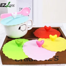 EZLIFE горячая Распродажа силиконовая крышка в форме сердца красочная силиконовая Крышка Пробка на чашку крышка ZH01727