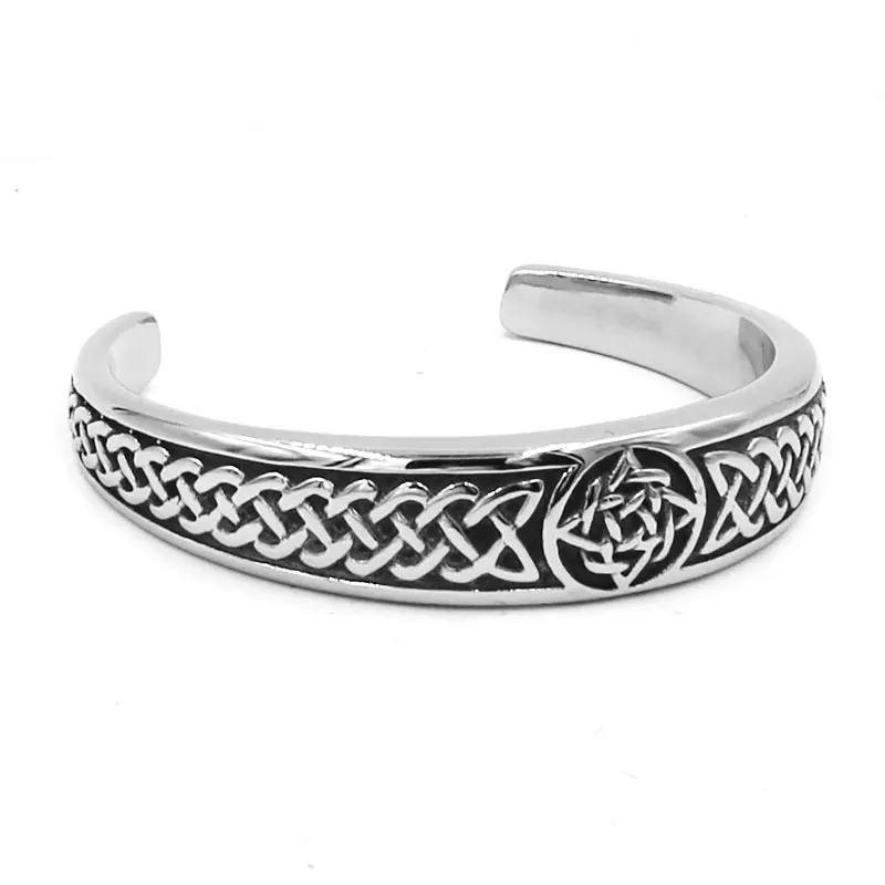 

Classic Celtic Knot Bracelet Stainless Steel Jewelry Claddagh Style Silver Motor Biker Women Men Bangle Wholesale