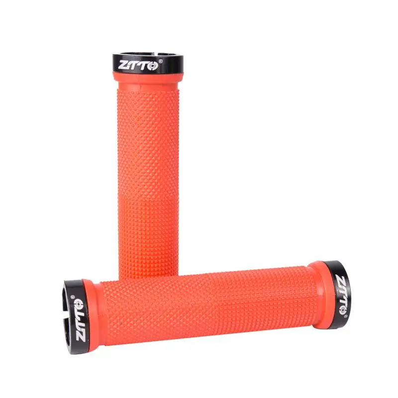 1 пара силиконовых гелевых прочных противоударных Противоскользящих замковых захватов эргономичный дизайн ручки для MTB велосипеда складной велосипед - Цвет: Red
