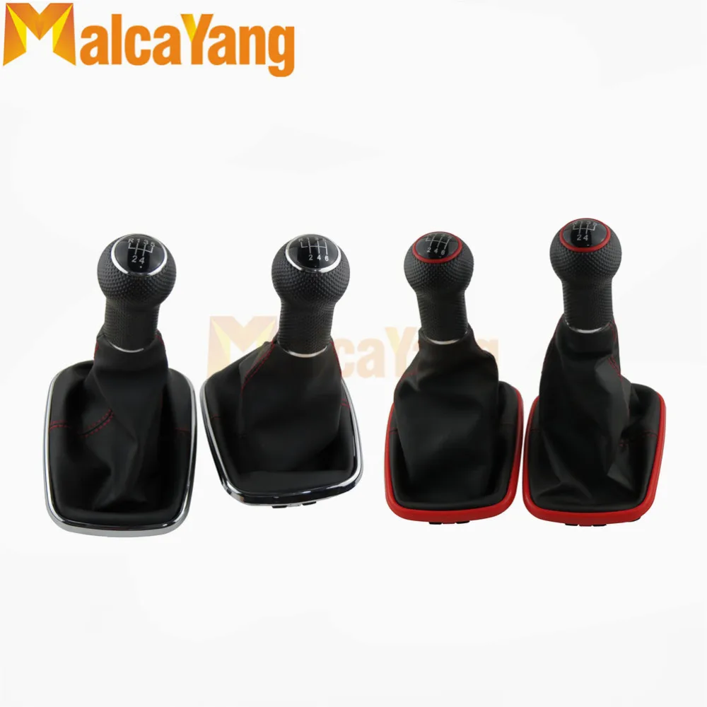 

For VW Golf 4 mk4 1998 1999 2000 2001 2002 2003 2004 2005 2006 5/6 Speed Gear Lever Car Shift Knob Leather Boot Red Line