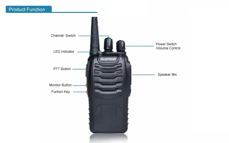 2 шт./лот BaoFeng BF-888S рация UHF двухстороннее радио baofeng 888s UHF 400-470 МГц 16CH портативный приемопередатчик с наушниками