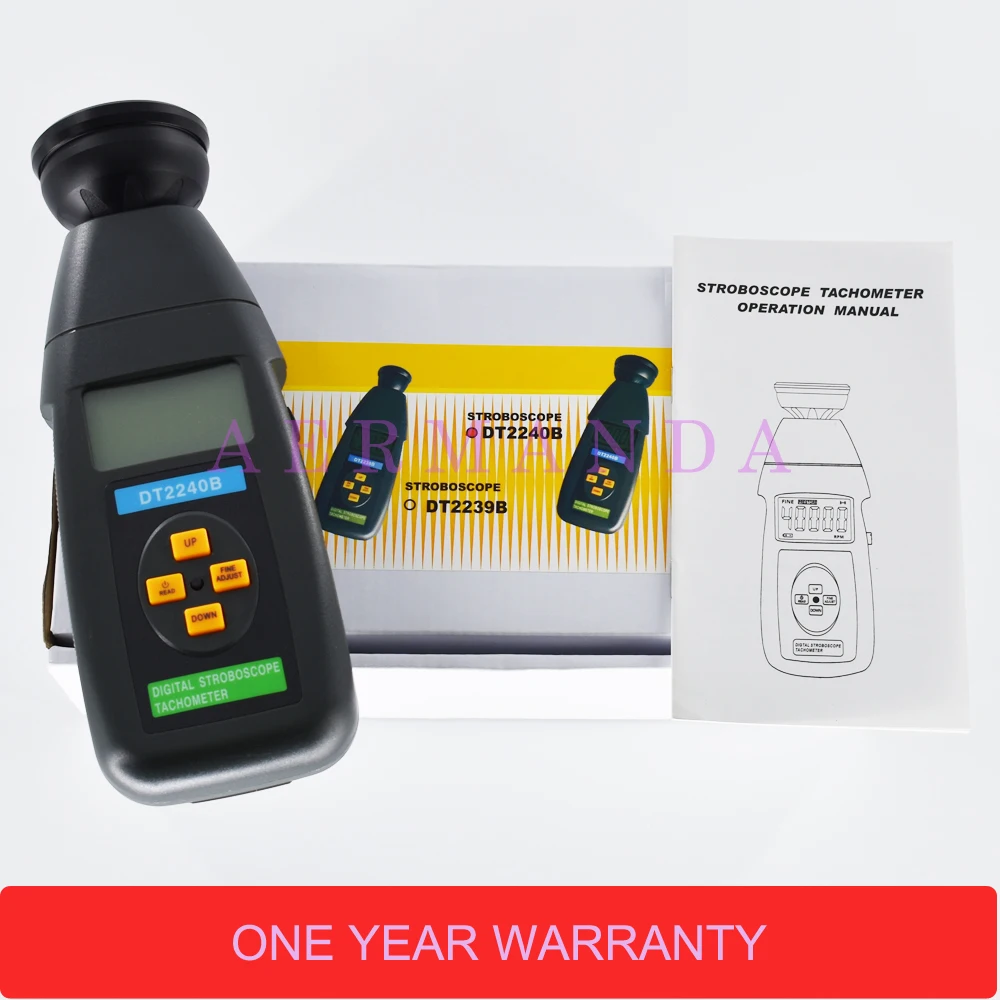 

DT2240B Digital Stroboscope Non-contact Flash tachometer 60-40,000RPM Photoelectric Revolution meter Speedometer