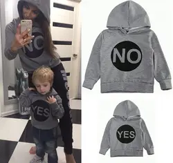 YES NO/толстовки для мамы и сына/дочки, одежда «Мама и я», одинаковые комплекты для семьи, платья для мамы и ребенка MS семьи