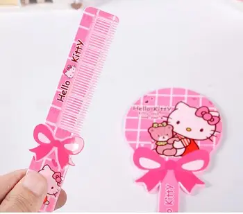 

(10 Pcs/Lot) Cartoon Fashion Multifunctional Hair Comb With Mirror Retail Packing Per Pcs
