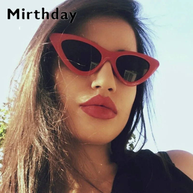 

Mirthday Vintage Triangle Sunglasses Women Cat Eye Luxury Brand Designer Sun Glasses Ladies Black Red Pink Sunglasses UV400