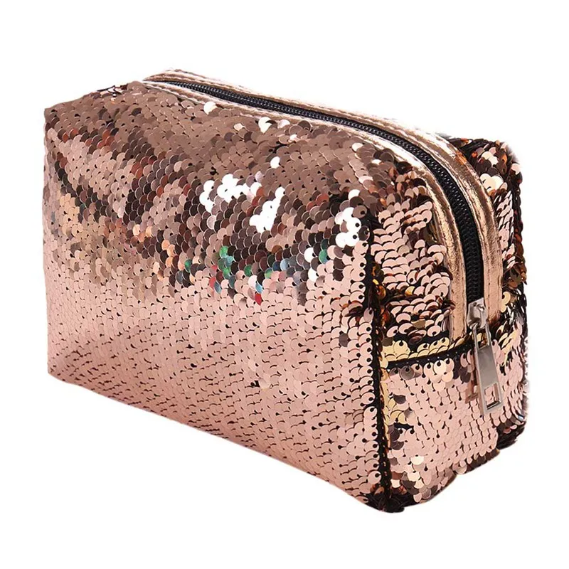 

New Sequin Cosmetic Bag Color Reversible Sequin Pencil Bags Girls Cosmetic Case Gift