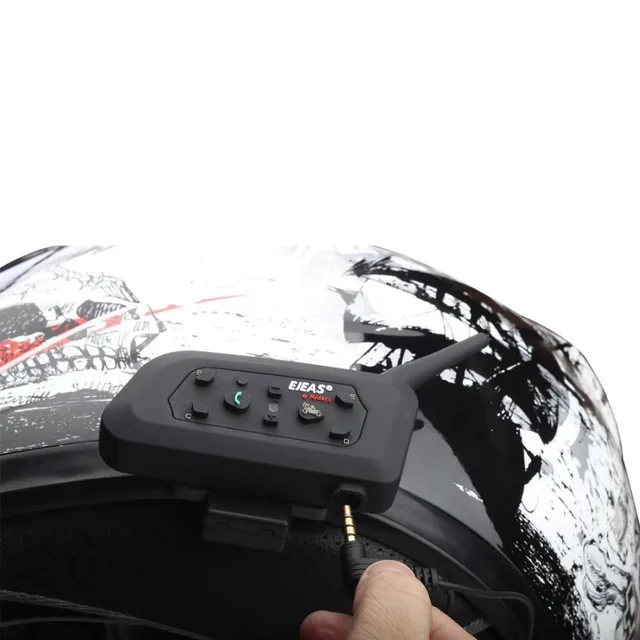 EJEAS V6 PRO Bluetooth Motorcycle BT Communicator Helmet Intercom Headset with 1200m Interphone for 6 Riders