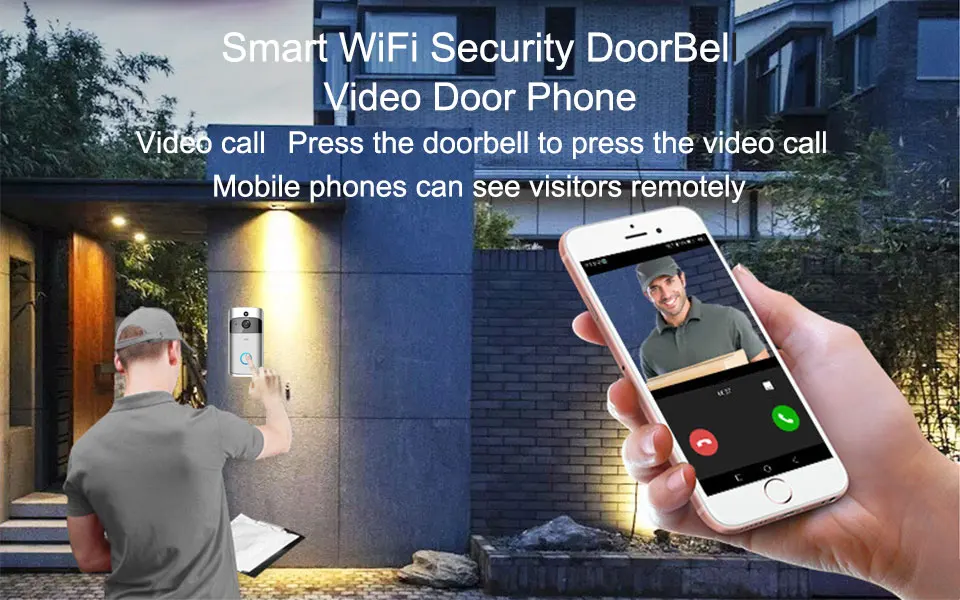 Смарт безопасности беспроводной wifi-звонок с камера дверного звонка видео дверной звонок Домофон удаленный домашний мониторинг ИК-сигнализация камера