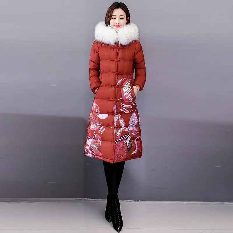 Red Femme Femmes Veste 4xl De Imprimé Vers Fourrure Chaud D'hiver Bas black Taille Plus Nationale La Rétro Survêtement Long Le Manteau Dame Épais À Fleur white V363 Capuchon qgwr4qxXI