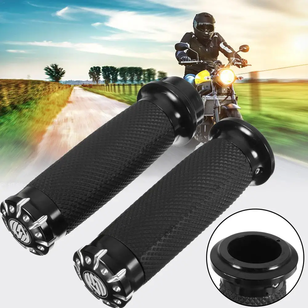 Профессиональный 1 пара черный 1 дюйм руль мотоцикла набор CNC Металлические резиновые алюминиевые аксессуары