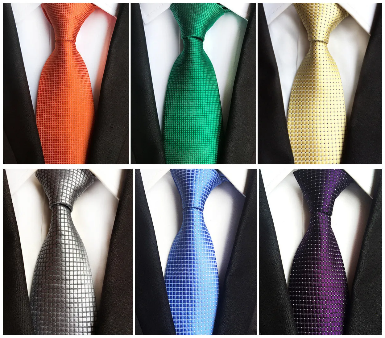 Оригинальный дизайн Бутик Модный Шелковый полиэстер мужской клетчатый галстук 8