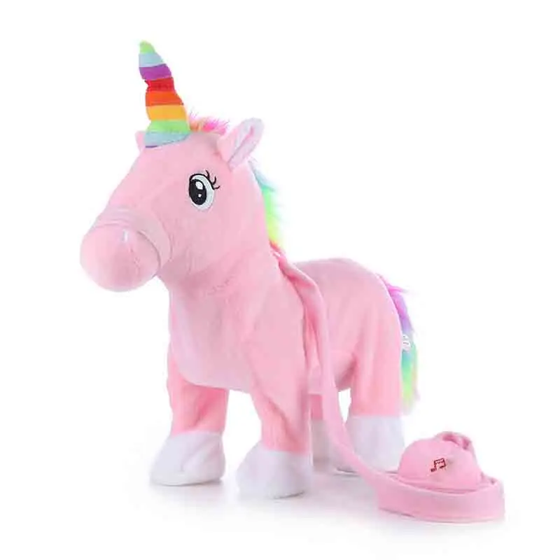 Andando e Cantando Animais de Pelúcia Interativos para Meninas Bebê Eletrônico Recheado Unicórnio Grandes Brinquedo Crianças Brinquedos Cavalo Educacional 4 Brinquedos de pelúcia eletrônicos
